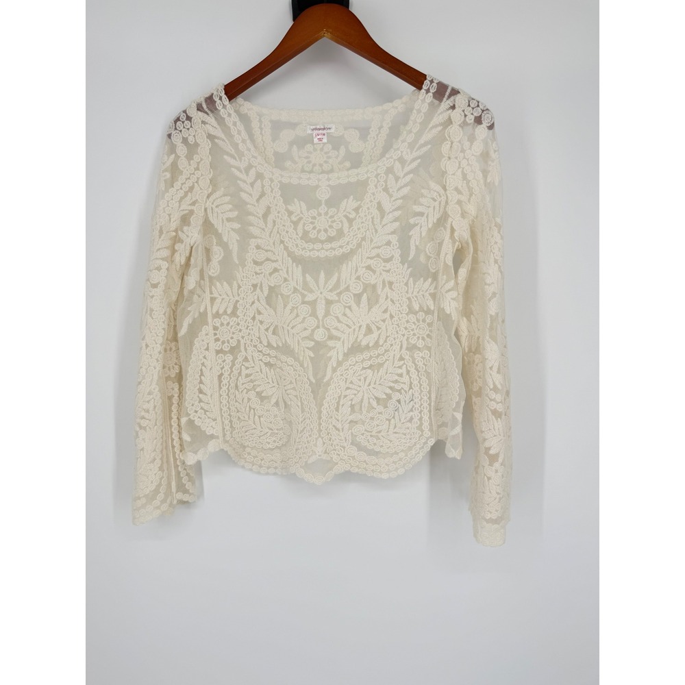 Xhilaration Womens Lace Top Small Boho Chic Cottagecore Fairycore Coquette